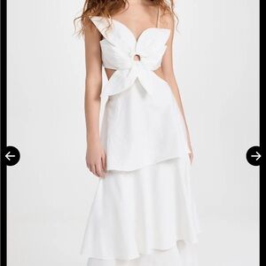FARM Rio Off White Thin Straps Layered Dress